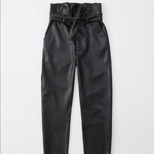Faux Leather Paperbag Pants - Abercrombie & Fitch